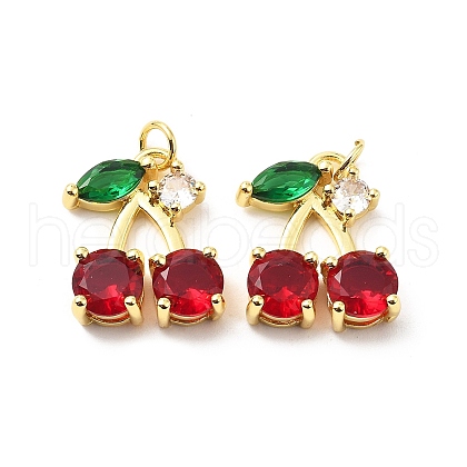 Cherry Brass Micro Pave Cubic Zirconia Pendants KK-L237-021G-02-1