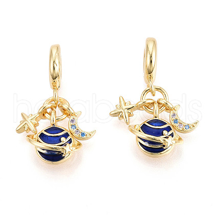 Brass Micro Pave Cubic Zirconia Pendants KK-N271-13G-1