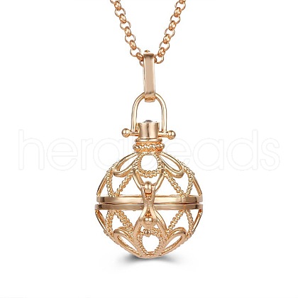 Hollow Alloy Cage Pendant Necklaces SW2952-3-1