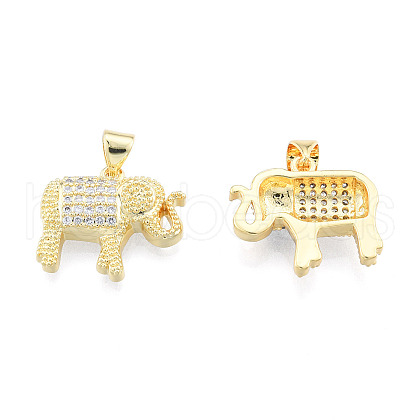 Brass Micro Pave Clear Cubic Zirconia Pendants ZIRC-N039-268-1