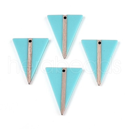 Opaque Resin & Wood Pendants RESI-T057-43A-1