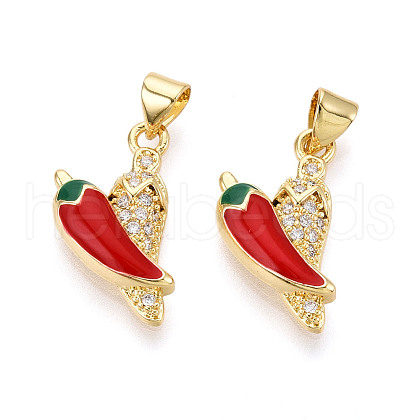 Brass Micro Pave Cubic Zirconia Pendants KK-N265-10G-1