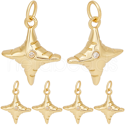 Beebeecraft 6Pcs Rack Plating Brass Pendants KK-BBC0012-56-1
