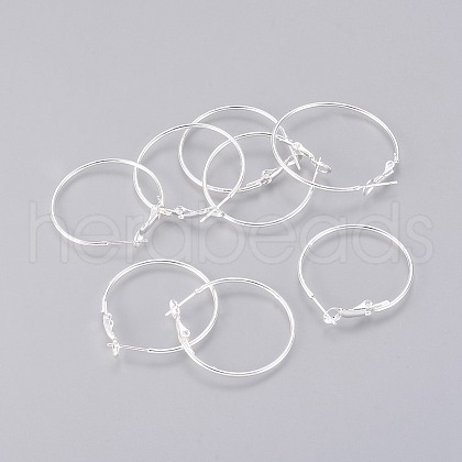 Brass Hoop Earrings X-EC108-1NFS-1