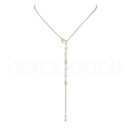 Shell Pearl Bead Pendant Necklaces NJEW-JN04939-1