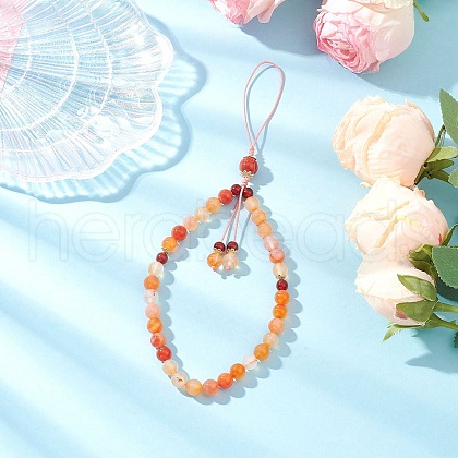 Natural Carnelian Mobile Straps HJEW-JM03420-02-1