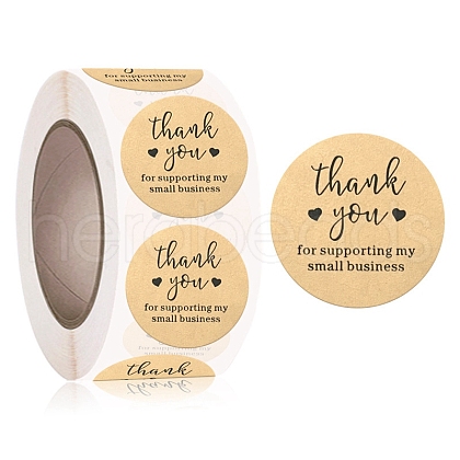 500Pcs Paper Thank You Sticker Rolls PW-WG50902-09-1