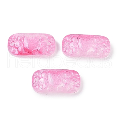 Spray Painted Transparent Glass Connector Charms X1-GLAA-H035-06I-1
