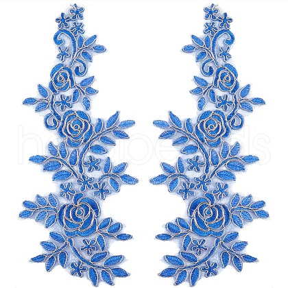 Polyester Metallic Embroidery Lace Appliques DIY-WH0401-94A-1