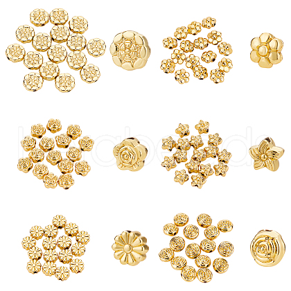 BENECREAT 96Pcs 6 Style Alloy Beads FIND-BC0001-93-1