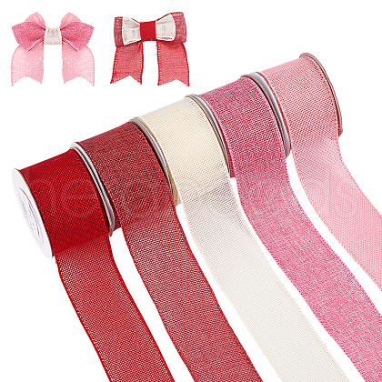 MAYJOYDIY US 5 Rolls 5 Colors Burlap Lace Rolls OCOR-MA0001-32-1