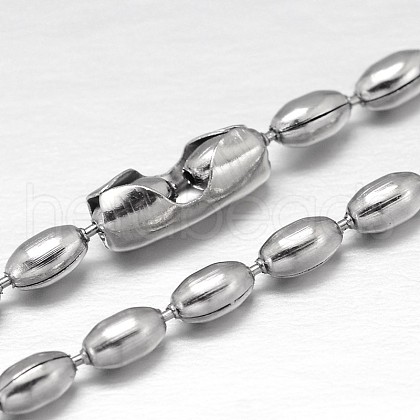 Tarnish Resistant 304 Stainless Steel Ball Chain Necklaces CHS-O006-C-2.4mm-1