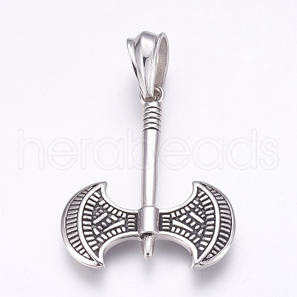 304 Stainless Steel Pendants STAS-P202-02AS-1