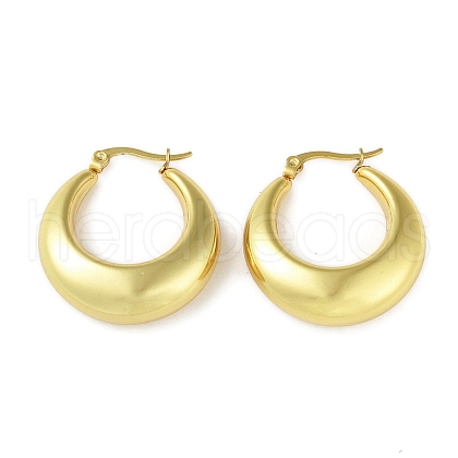 Ion Plating(IP) 304 Stainless Steel Hoop Earrings for Women STAS-I304-20B-G-1