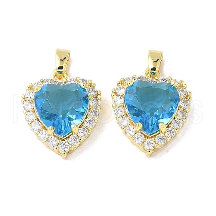 Brass Micro Pave Clear Cubic Zirconia Pendants KK-XCP0002-01-1