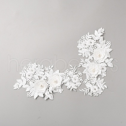 Polyester with Rhinestone Iron on/Sew On Patches PATC-WH20002-02B-1