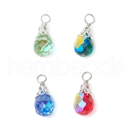 Electroplate Glass Pendants PALLOY-JF03958-02-1