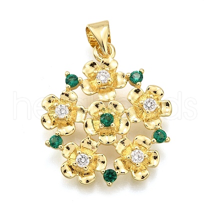 Rack Plating Brass Micro Pave Cubic Zirconia Pendants KK-K401-64A-G-1