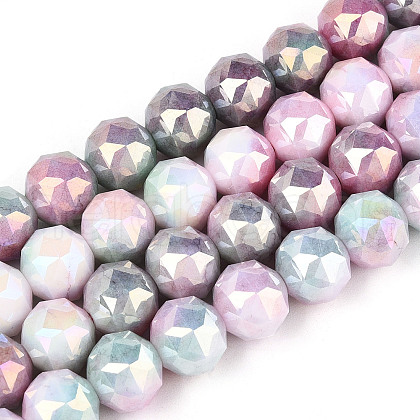 Electroplate Glass Beads Strands GLAA-N010-10mm-09-1