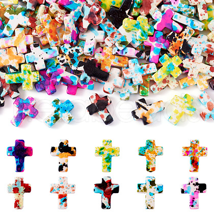 100Pcs 10 Colors Synthetic Turquoise Beads G-TA0002-14-1