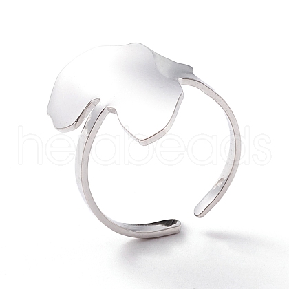 Non-Tarnish Map of Africa Cuff Ring RJEW-B035-05P-1