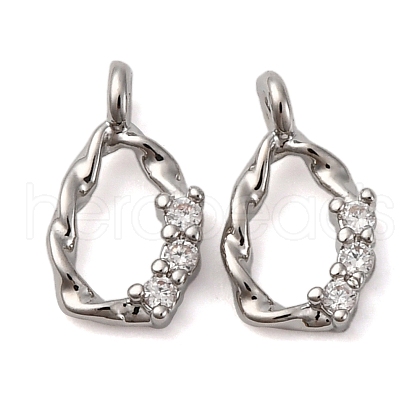 Brass Micro Pave Cubic Zirconia Pendants KK-P308-48P-1