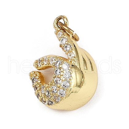 Brass Micro Pave Cubic Zirconia Pendants KK-S526-14G-D-1