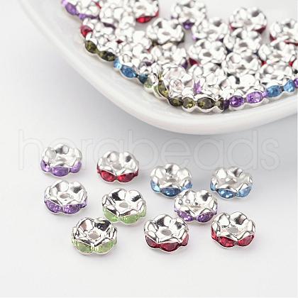 Acrylic Brass Rhinestone Spacer Beads X-RSB8mm-1