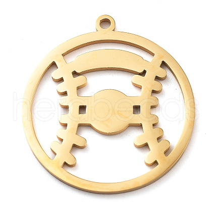 304 Stainless Steel Pendants STAS-M076-09G-1