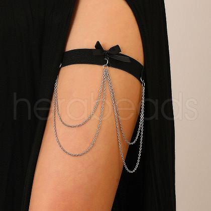 Bowknot Elastic Fibre Strappy Leg Chain WG2B529-01-1