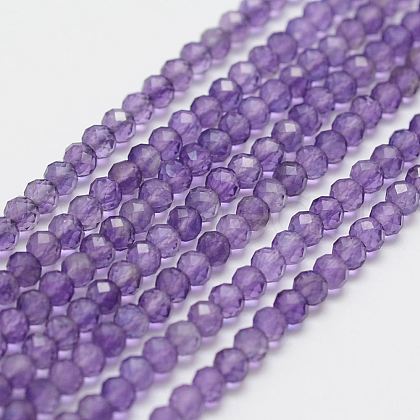 Natural Amethyst Bead Strands G-P271-3mm-09-1
