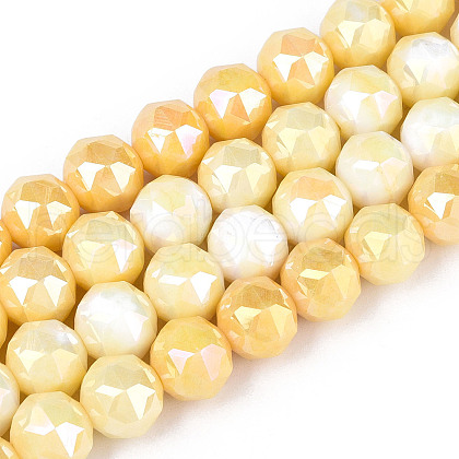 Electroplate Glass Beads Strands GLAA-N010-10mm-01-1