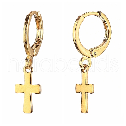 Brass Huggie Hoop Earrings X-EJEW-JE04208-06-1