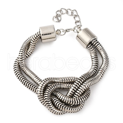 Iron Shake Chain Knotted Bracelets for Women BJEW-U042-01P-1