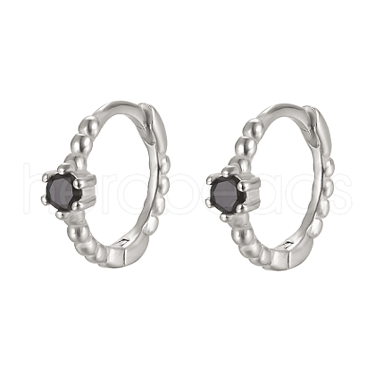 Vintage Elegant 925 Silver Cubic Zirconia Hoop Earrings AU2910-4-1