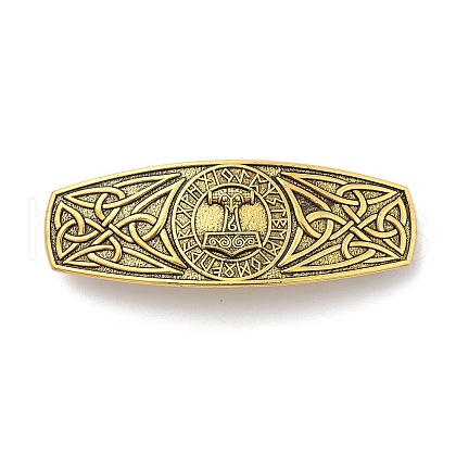 Viking Knot Alloy Retro Hair Barrettes AJEW-K048-05AG-1