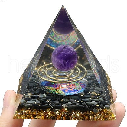 Resin Orgonite Pyramid PW-WG40663-02-1