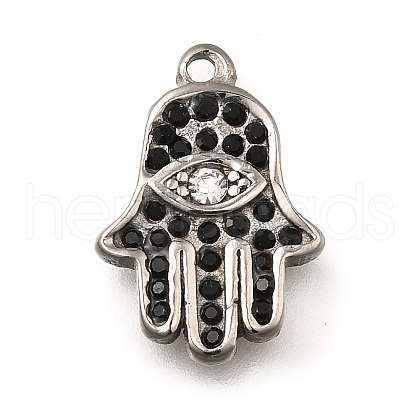 Retro 304 Stainless Steel Rhinestone Pendants STAS-L284-07AS-1