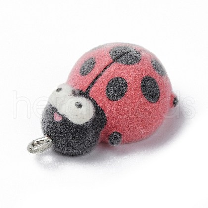 Flocky Opaque Resin Pendants RESI-G105-02C-1