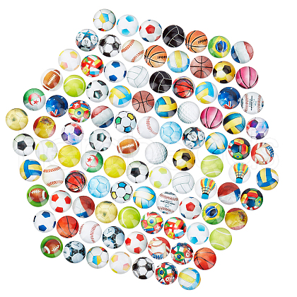   100pcs Glass Cabochons GGLA-PH0001-16-1