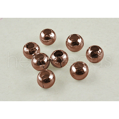 Brass Smooth Round Beads X-J0JXA042-1