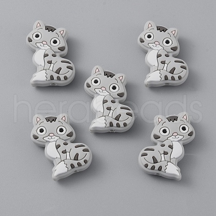 Cat Silicone Beads SIL-WH0002-86D-1