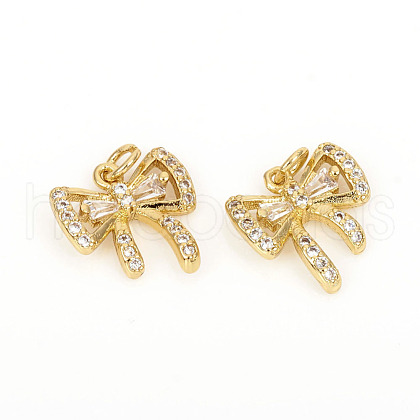 Brass Micro Pave Cubic Zirconia Charms ZIRC-L096-07G-1