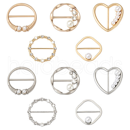 Biyun 10Pcs 10 Style Alloy Slide Buckles FIND-BY0001-10-1