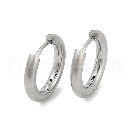 Tarnish Resistant Frosted 304 Stainless Steel Huggie Hoop Earrings for Women EJEW-C096-32D-P-1