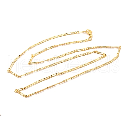 2mm Rack Plating Brass Figaro Chain Necklaces for Women Men MAK-L044-34G-1