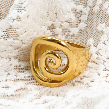 Whorl 304 Stainless Steel Finger Rings FS-WG9C9A0-03-1