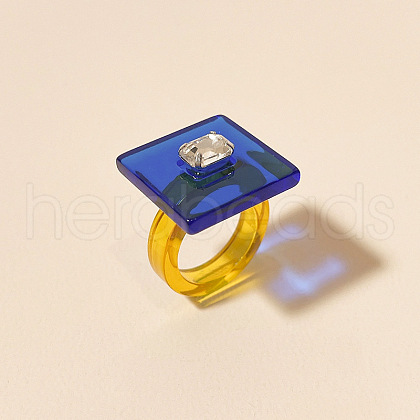 Resin Rhinestone Finger Rings for Women FS-WG5C33D-05-1