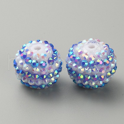 Stripe Pattern Resin Rhinestone Beads RESI-WH0034-20A-1