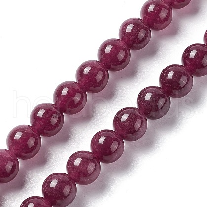 Natural White Jade Imitation Garnet Beads Strands G-I334-02C-1